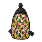 Aloha Hibiscus Pineapple Pattern Print Chest Bag