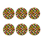 Aloha Hibiscus Pineapple Pattern Print Coaster Set