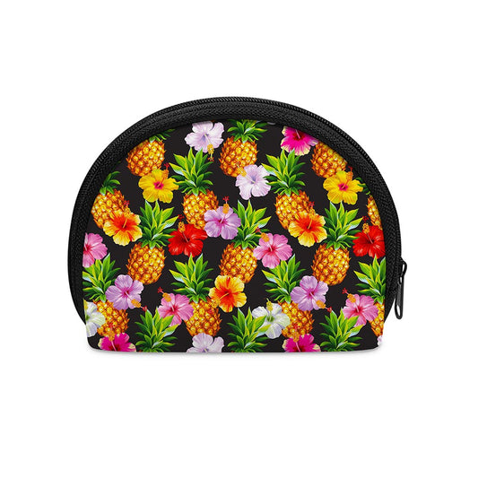 Aloha Hibiscus Pineapple Pattern Print Coin Purse