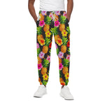 Aloha Hibiscus Pineapple Pattern Print Cotton Pants