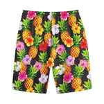 Aloha Hibiscus Pineapple Pattern Print Cotton Shorts