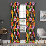 Aloha Hibiscus Pineapple Pattern Print Curtain