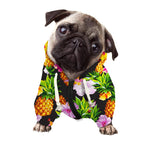 Aloha Hibiscus Pineapple Pattern Print Dog Zip Up Hoodie