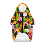 Aloha Hibiscus Pineapple Pattern Print Dog Zip Up Hoodie