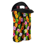 Aloha Hibiscus Pineapple Pattern Print Double Neoprene Wine Tote