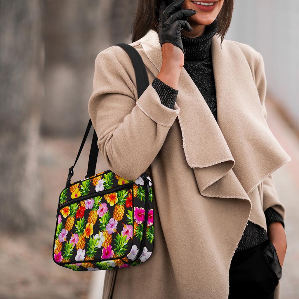 Aloha Hibiscus Pineapple Pattern Print Double Strap Bible Bag