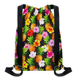 Aloha Hibiscus Pineapple Pattern Print Drawstring Backpack