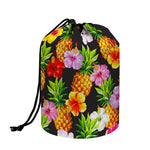 Aloha Hibiscus Pineapple Pattern Print Drawstring Makeup Bag