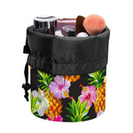 Aloha Hibiscus Pineapple Pattern Print Drawstring Makeup Bag