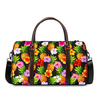 Aloha Hibiscus Pineapple Pattern Print Duffle Bag