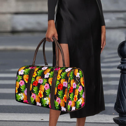 Aloha Hibiscus Pineapple Pattern Print Duffle Bag