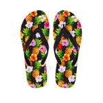 Aloha Hibiscus Pineapple Pattern Print Flip Flops