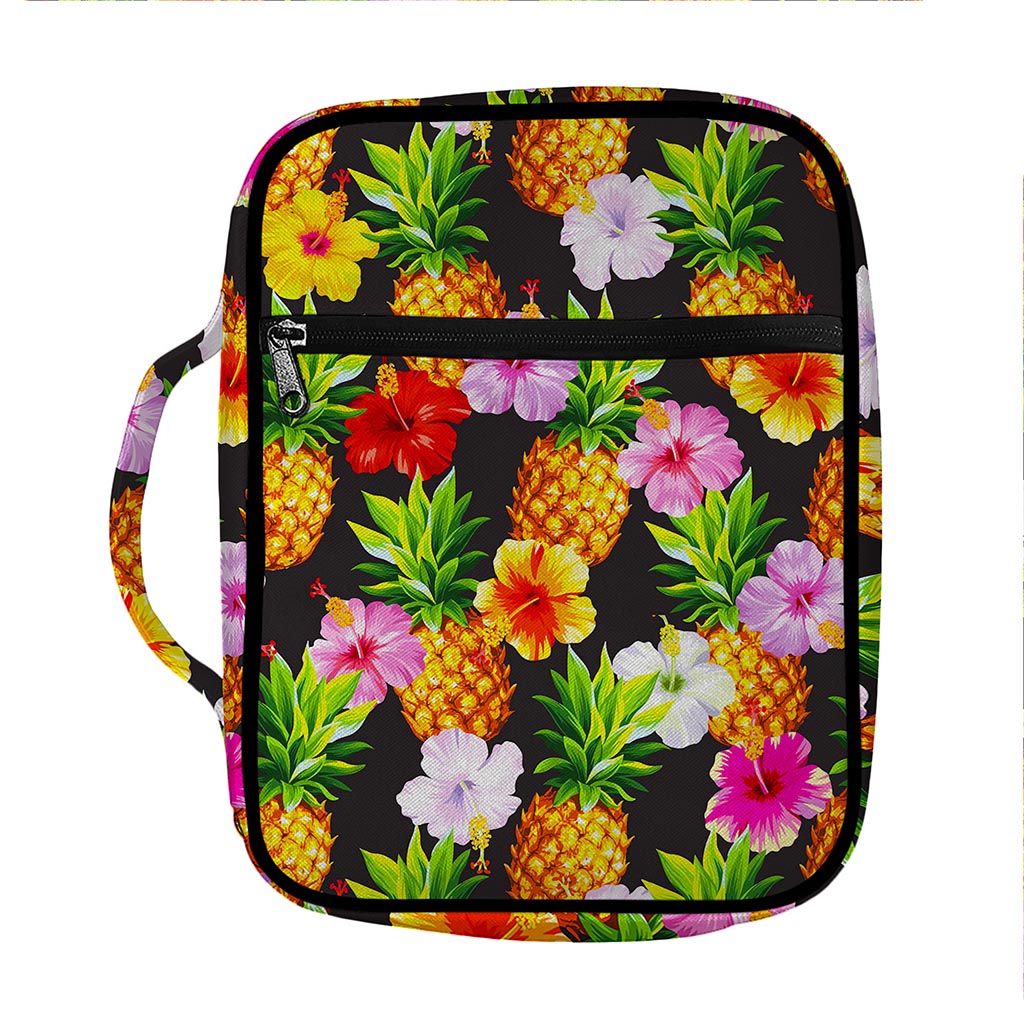 Aloha Hibiscus Pineapple Pattern Print Front Pocket Bible Bag