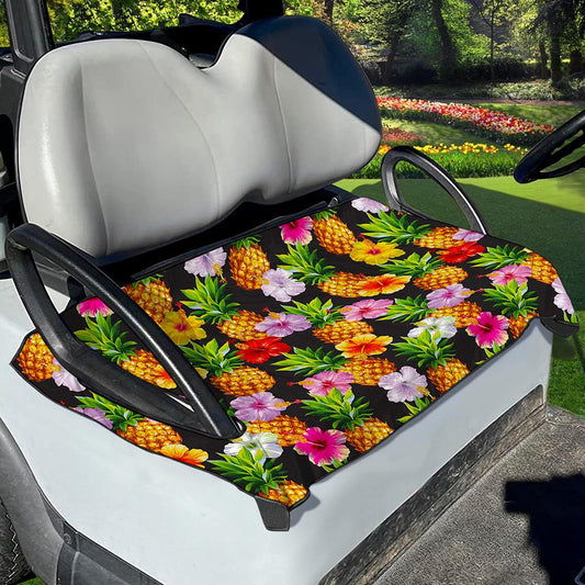 Aloha Hibiscus Pineapple Pattern Print Golf Cart Seat Cover
