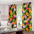 Aloha Hibiscus Pineapple Pattern Print Grommet Curtains