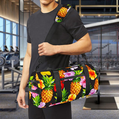 Aloha Hibiscus Pineapple Pattern Print Gym Bag
