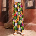 Aloha Hibiscus Pineapple Pattern Print Harem Pants