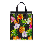 Aloha Hibiscus Pineapple Pattern Print Insulated Lunch Tote
