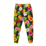 Aloha Hibiscus Pineapple Pattern Print Jogger Pants