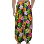 Aloha Hibiscus Pineapple Pattern Print Lantern Pants