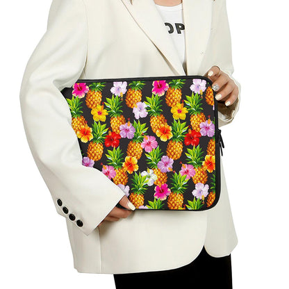 Aloha Hibiscus Pineapple Pattern Print Laptop Sleeve