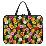 Aloha Hibiscus Pineapple Pattern Print Laptop Sleeve With Handle