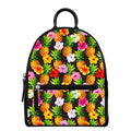 Aloha Hibiscus Pineapple Pattern Print Leather Backpack