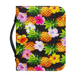 Aloha Hibiscus Pineapple Pattern Print Leather Bible Cover