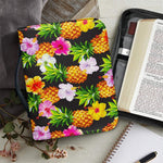 Aloha Hibiscus Pineapple Pattern Print Leather Bible Cover