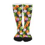 Aloha Hibiscus Pineapple Pattern Print Long Socks