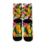 Aloha Hibiscus Pineapple Pattern Print Long Socks