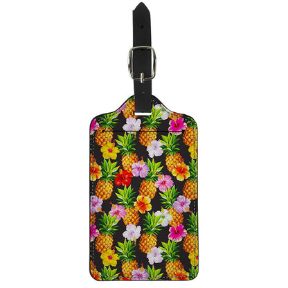 Aloha Hibiscus Pineapple Pattern Print Luggage Tag