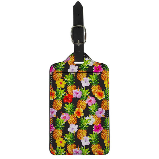 Aloha Hibiscus Pineapple Pattern Print Luggage Tag