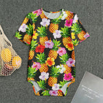 Aloha Hibiscus Pineapple Pattern Print Men's Bodysuit