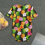Aloha Hibiscus Pineapple Pattern Print Men's Bodysuit