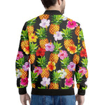 Aloha Hibiscus Pineapple Pattern Print Men's Bomber Jacket