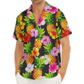 Aloha Hibiscus Pineapple Pattern Print Men's Deep V-Neck Shirt