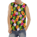 Aloha Hibiscus Pineapple Pattern Print Men's Fitness Tank Top