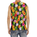 Aloha Hibiscus Pineapple Pattern Print Men's Fitness Tank Top