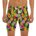 Aloha Hibiscus Pineapple Pattern Print Men's Long Boxer Briefs