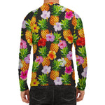 Aloha Hibiscus Pineapple Pattern Print Men's Long Sleeve Rash Guard