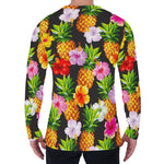 Aloha Hibiscus Pineapple Pattern Print Men's Long Sleeve T-Shirt