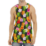 Aloha Hibiscus Pineapple Pattern Print Men's Muscle Tank Top