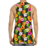 Aloha Hibiscus Pineapple Pattern Print Men's Muscle Tank Top
