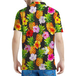 Aloha Hibiscus Pineapple Pattern Print Men's Polo Shirt