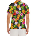 Aloha Hibiscus Pineapple Pattern Print Men's Short Sleeve Rash Guard