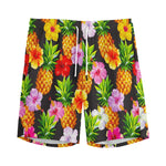 Aloha Hibiscus Pineapple Pattern Print Men's Sports Shorts