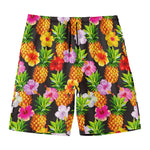 Aloha Hibiscus Pineapple Pattern Print Men's Swim Trunks