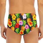Aloha Hibiscus Pineapple Pattern Print Men's Triangle Swim Briefs
