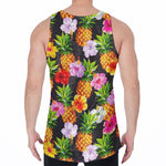 Aloha Hibiscus Pineapple Pattern Print Men's Velvet Tank Top